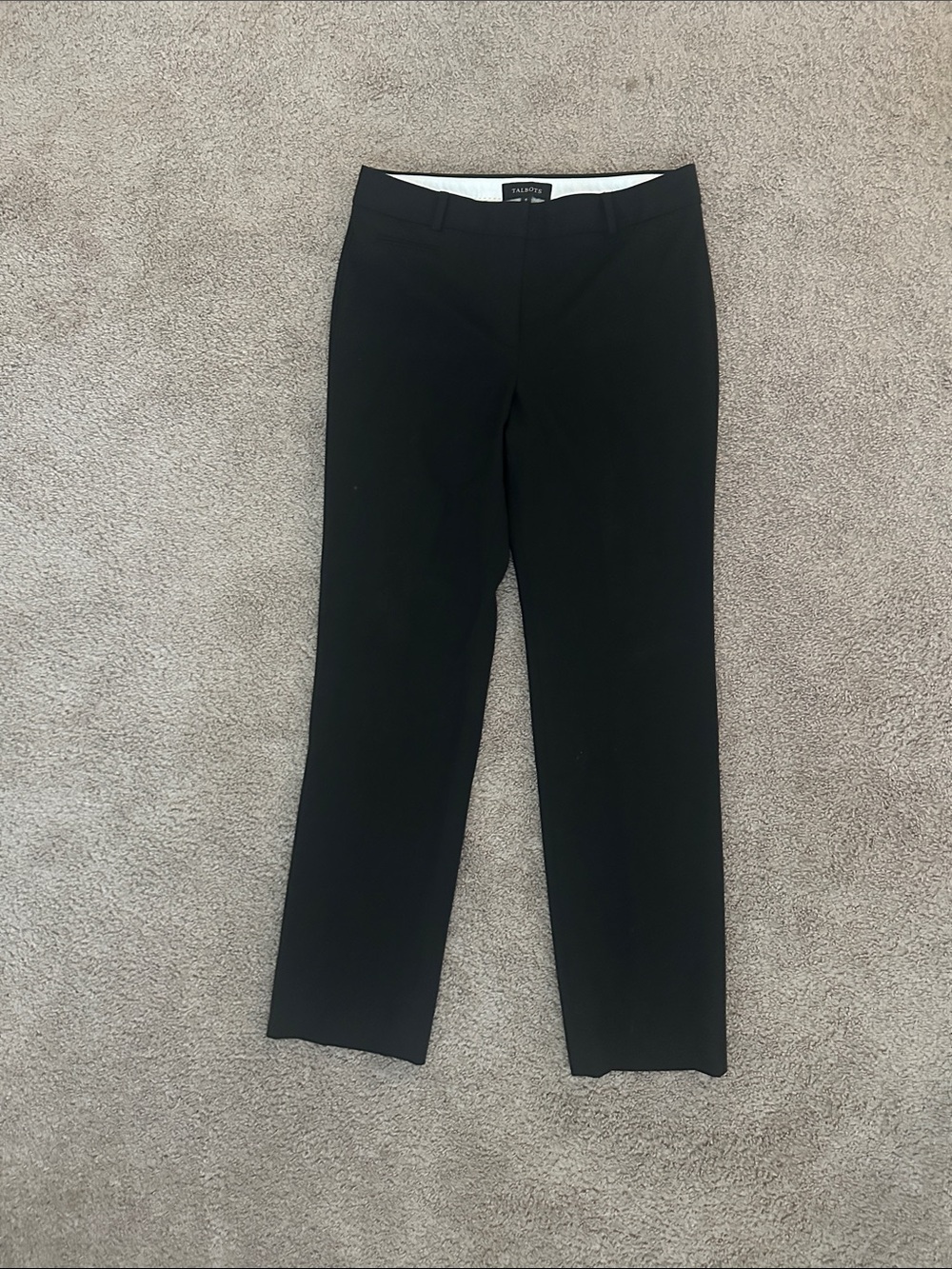 Talbots Black Tailored Straight-Leg Dress Pants